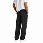 Back view of men's baggy gym sweatpants with a comfortable loose fit and athletic design.